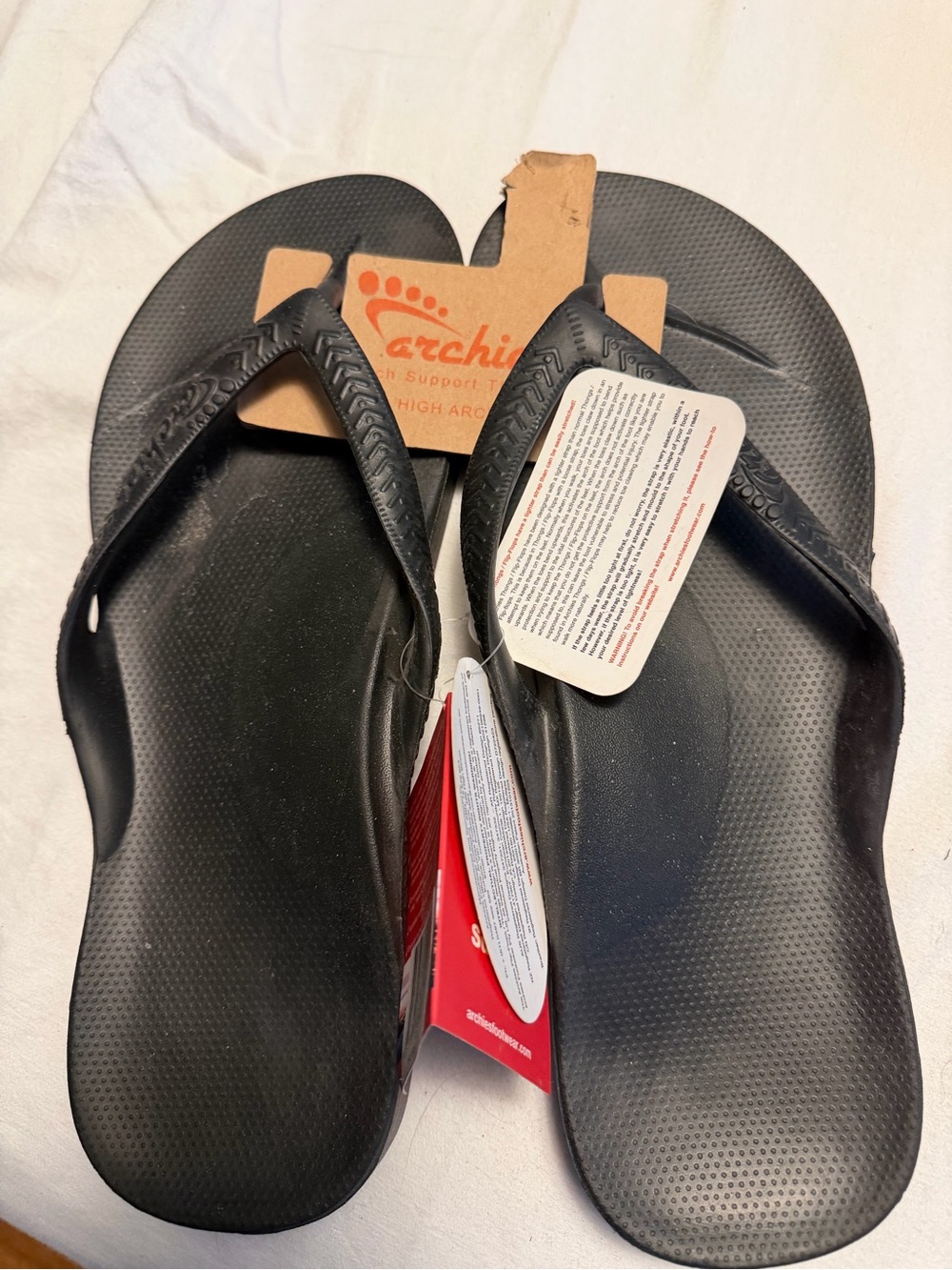 Archies Black Men's Orthotic Flip-Flops with High Arch Support